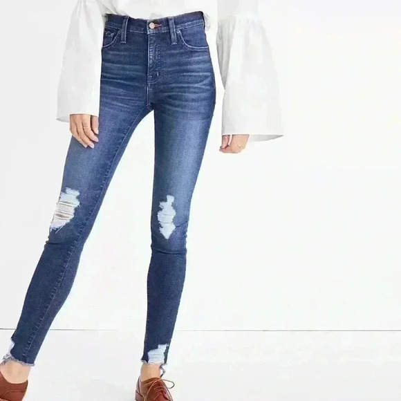 Madewell 9" High-Rise Skinny Jeans: Destructed Edition Sz 26 - Picture 1 of 14